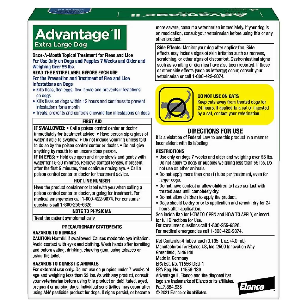 Flea & Tick<Advantage ® Ii Over 55 Lbs Dog Flea & Lice Treatment