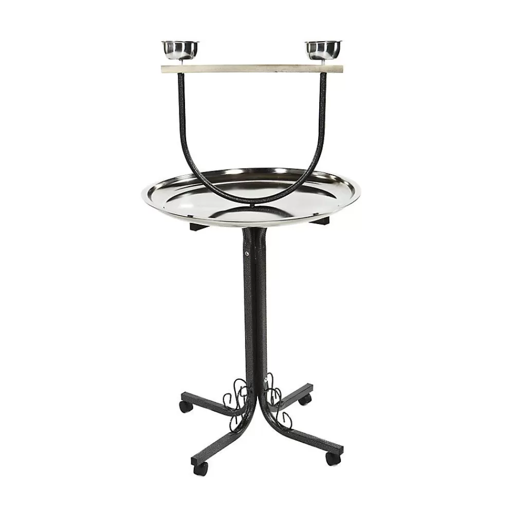 Stands<A&E Cage Company Rolling Playstand Bird Stand Black