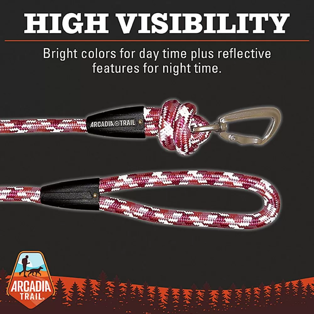 Collars, Harnesses & Leashes<Arcadia Trail Reflective Rope Leash: 4-Ft Long Pink