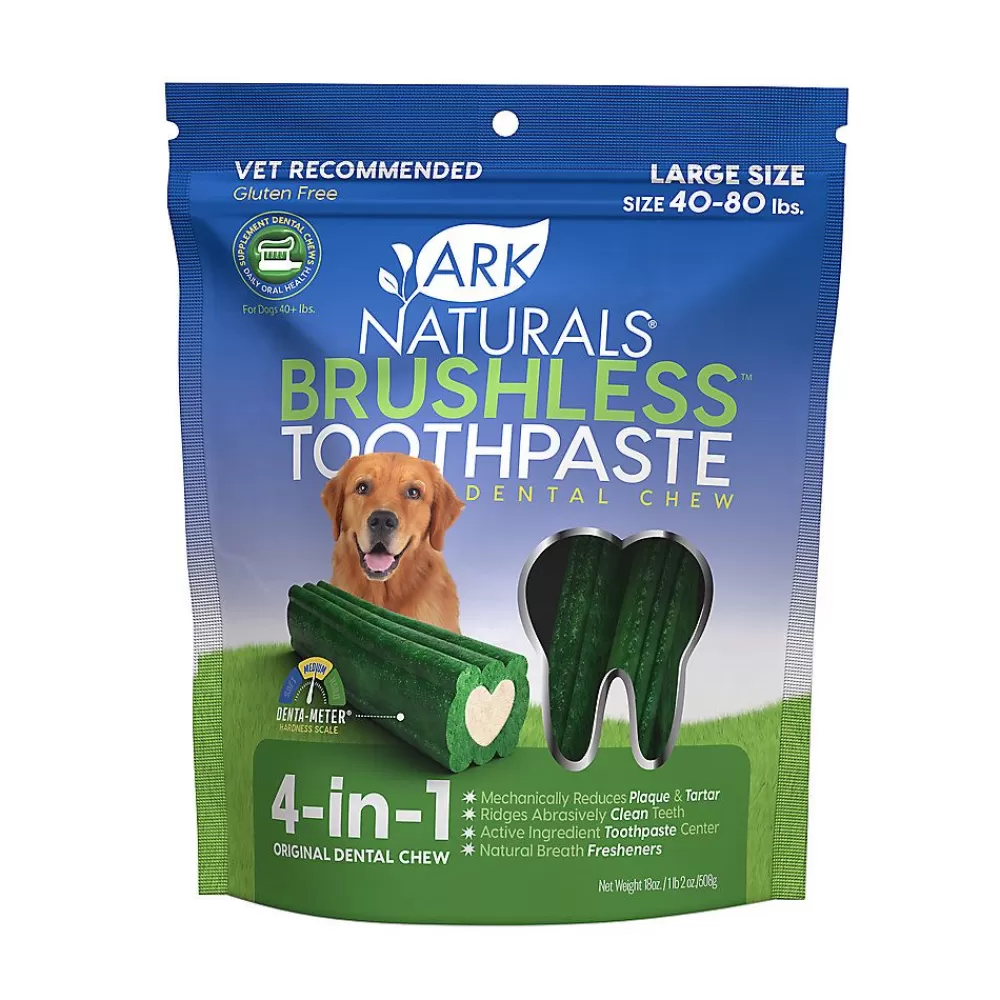 Dental Treats<Ark Naturals ® Brushless Toothpaste 4-In-1 Large Dog Dental Chews - 40+ Lbs.