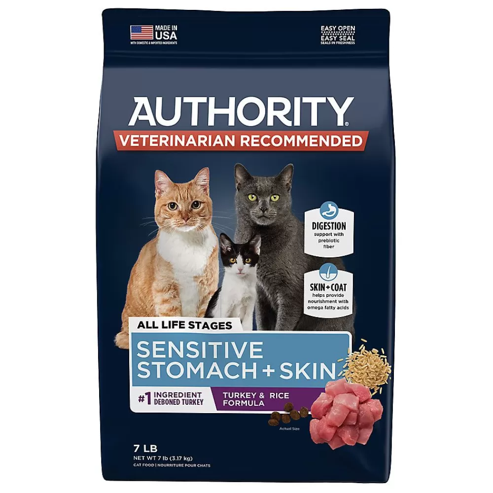 Dry Food<Authority ® Sensitive Stomach & Skin Cat Dry Food - Turkey & Rice, With-Grain