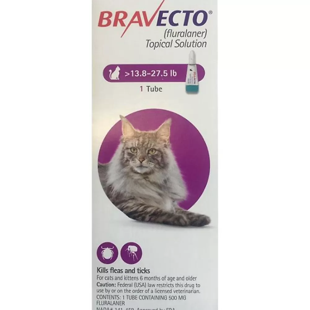 Flea & Tick<Bravecto Topical Solution For Cats, 13.8 - 27.5 Lbs 500 Mg Purple