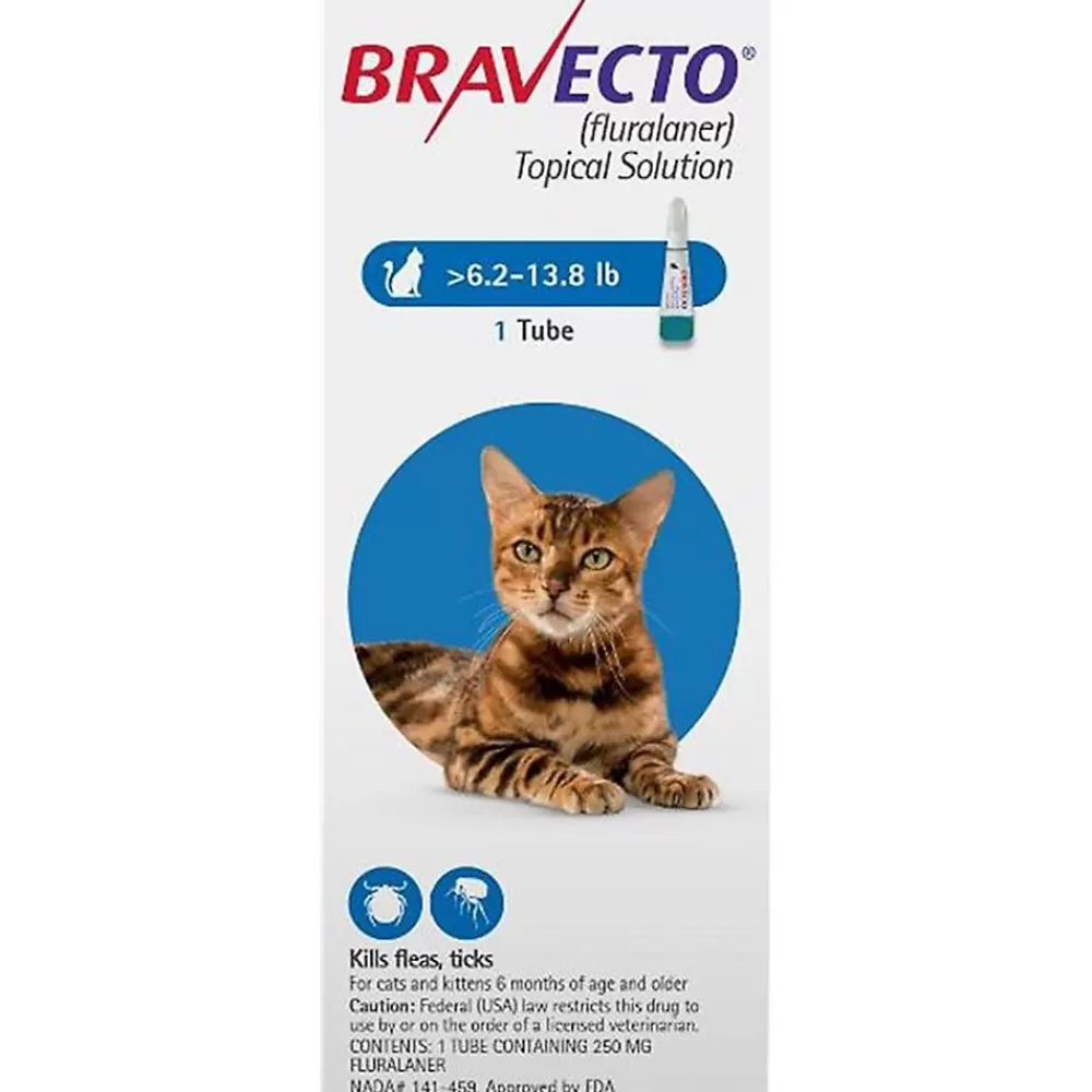 Flea & Tick<Bravecto Topical Solution For Cats, 6.2 - 13.8 Lbs 250 Mg Blue