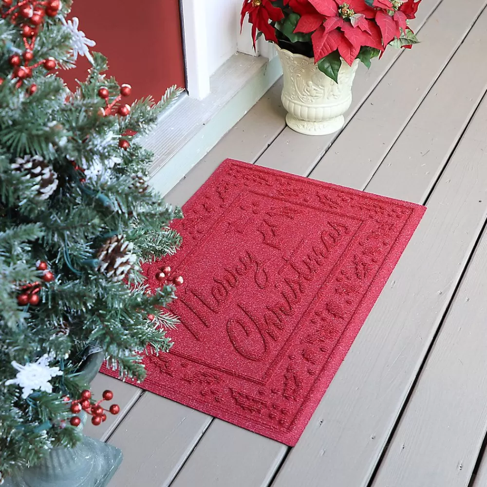 Door Mats<Bungalow Flooring Waterhog Holiday Merry Christmas Indoor/Outdoor Doormat Red