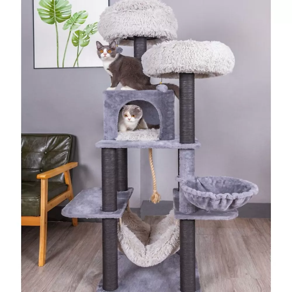 Beds & Furniture<Catry 63-In Bradbury 7-Level Multi-Activity Cat Tree, Gray & Black