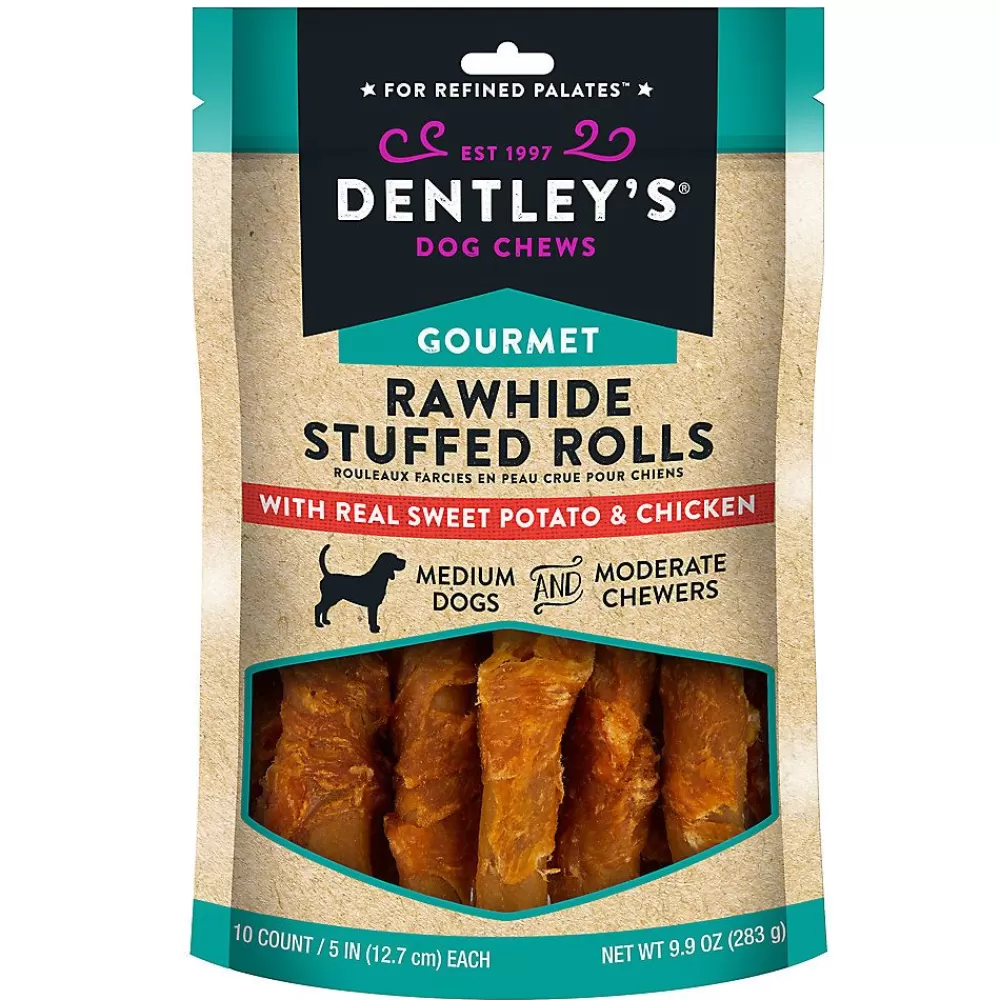 Puppy Treats<Dentley's ® Gourmet Rawhide Stuffed Rolls Dog Treats - Sweet Potato & Chicken