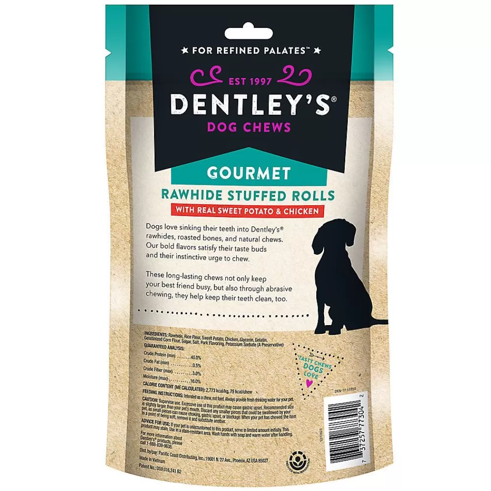 Puppy Treats<Dentley's ® Gourmet Rawhide Stuffed Rolls Dog Treats - Sweet Potato & Chicken