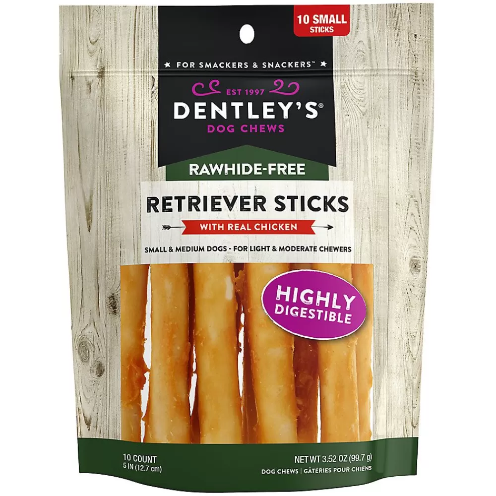 Bones & Rawhide<Dentley's ® Rawhide-Free 5" Retriever Sticks Dog Chew - Chicken, 10 Count