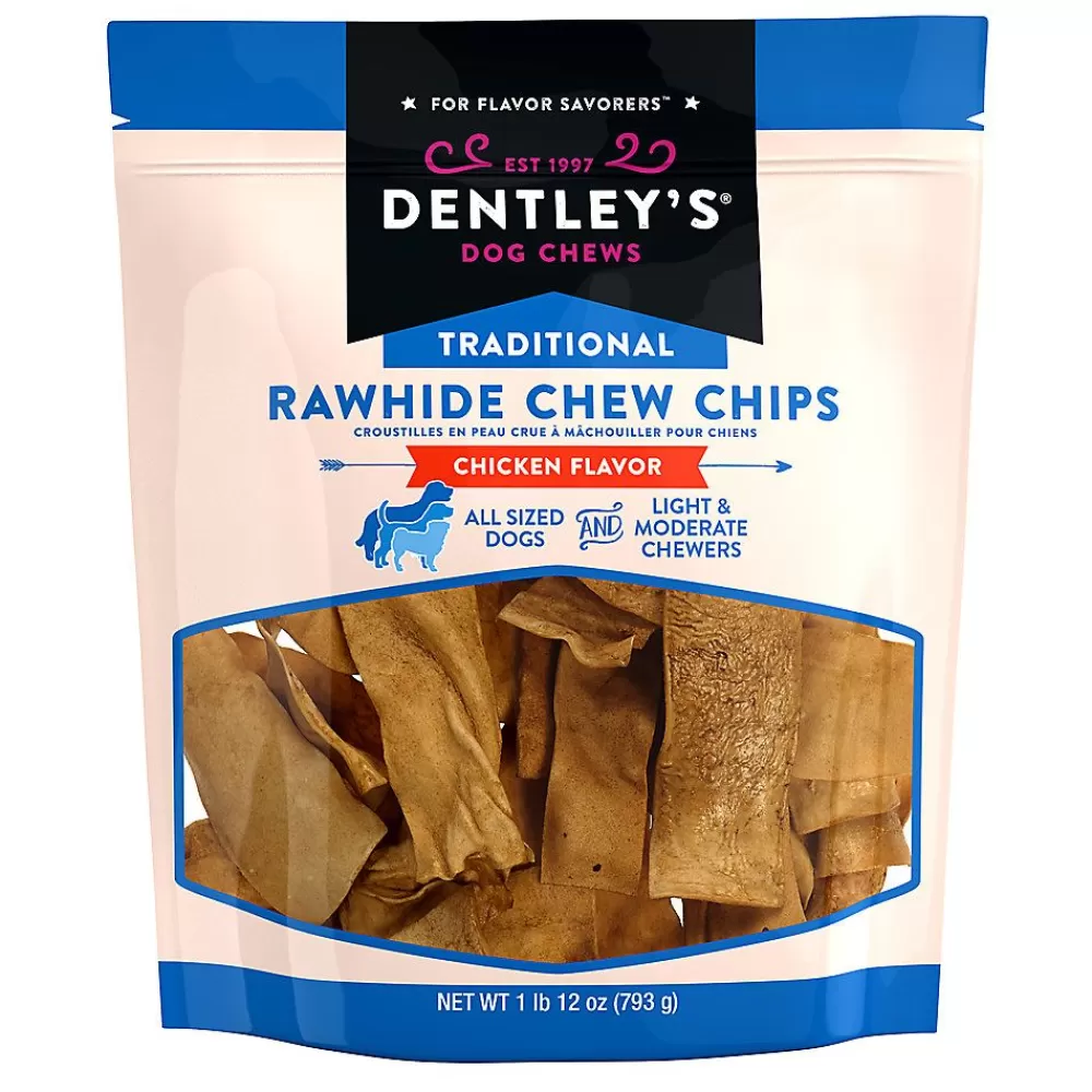 Bones & Rawhide<Dentley's ® Traditional Rawhide Chips Dog Chew - Chicken, 1 Lb