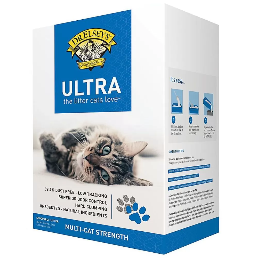 Litter<Dr. Elsey's Precious Cat Ultra Clumping Multi-Cat Clay Cat Litter - Unscented, Low Tracking