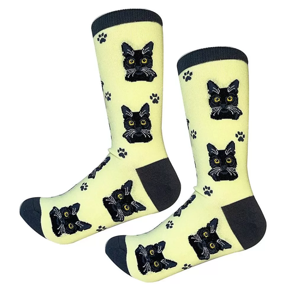 Socks<E&S Pets Black Cat Socks For People