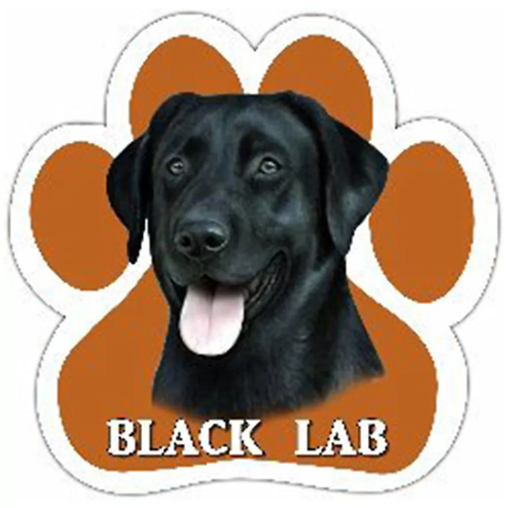 Car Rides<E&S Pets Black Labrador Paw Shaped Car Magnet