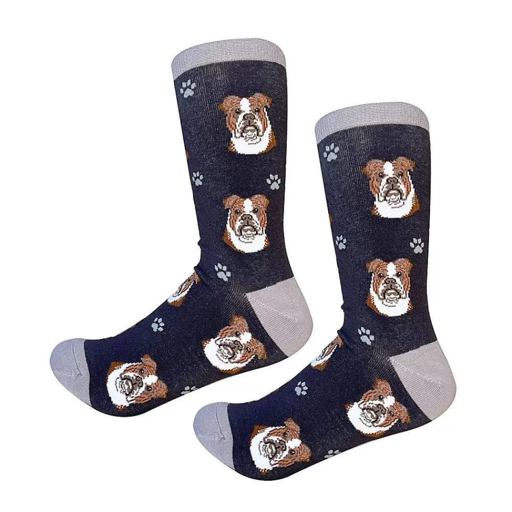 Socks<E&S Pets Bulldog Socks For People