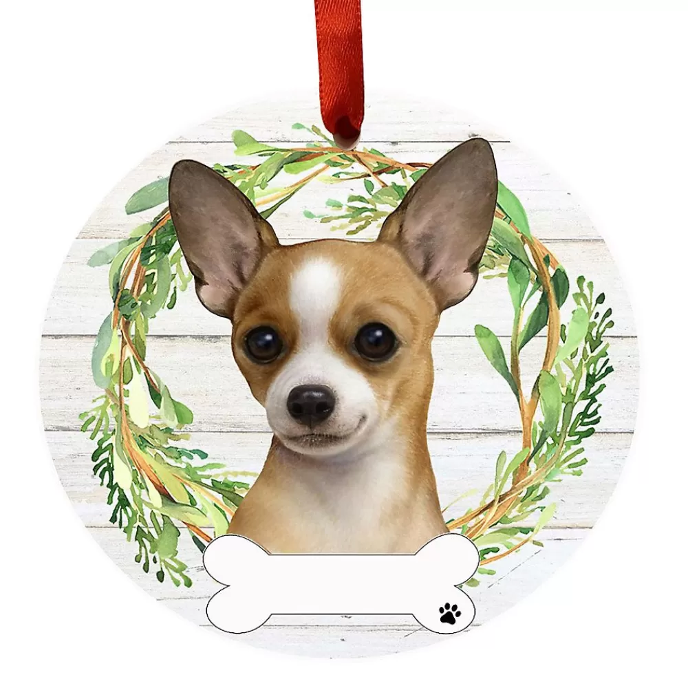 Ornaments<E&S Pets Personalized Chihuahua Ceramic Holiday Ornament