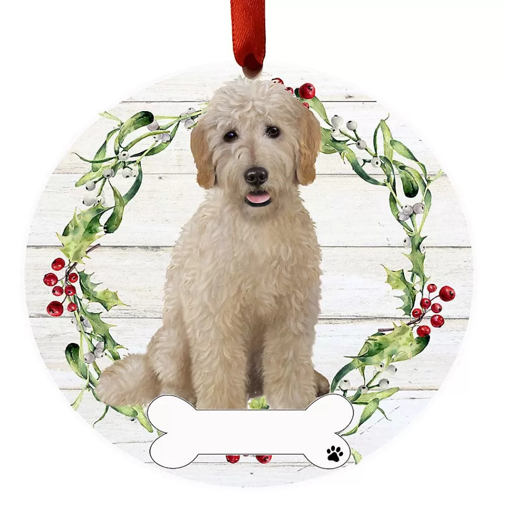 Ornaments<E&S Pets Personalized Goldendoodle Ceramic Holiday Ornament