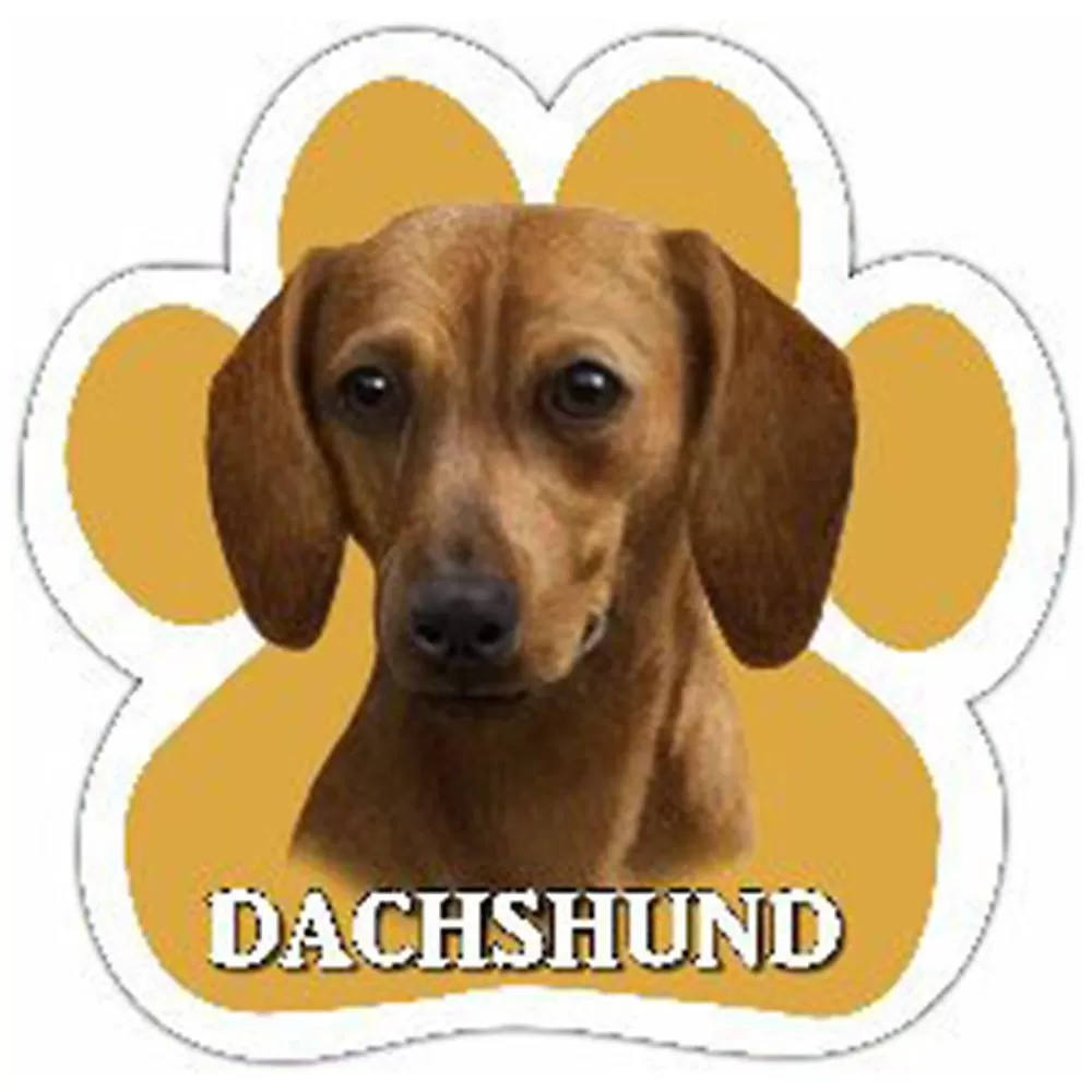 Car Rides<E&S Pets Red Dachshund Paw Shaped Car Magnet