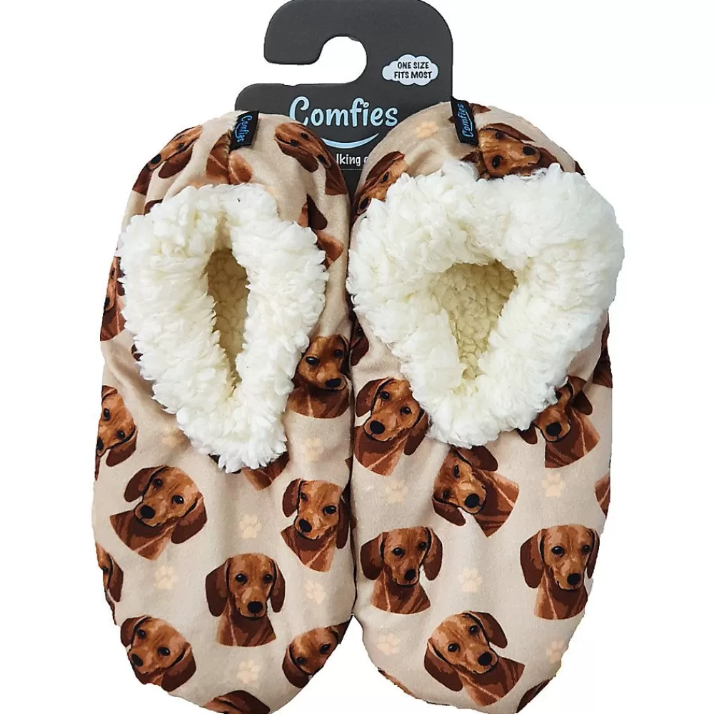 Slippers<E&S Pets Red Dachshund Slippers For People