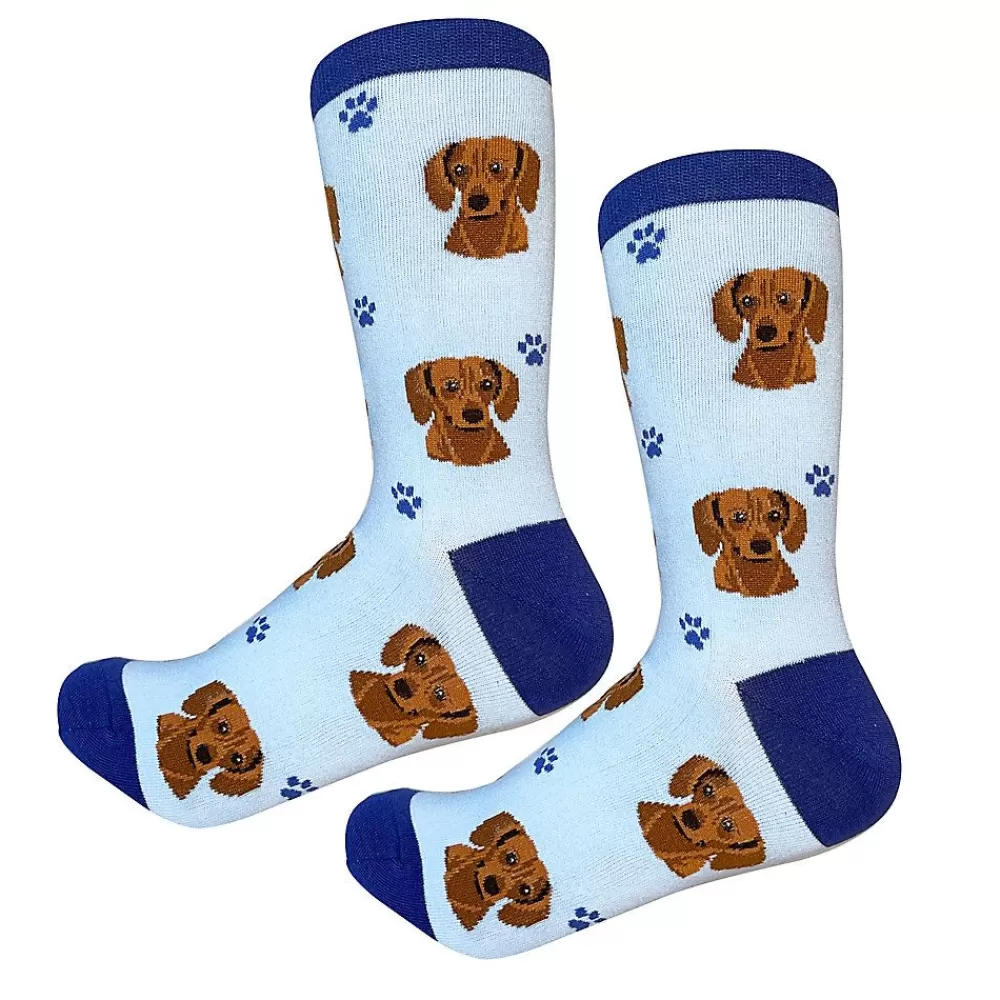 Socks<E&S Pets Red Dachshund Socks For People