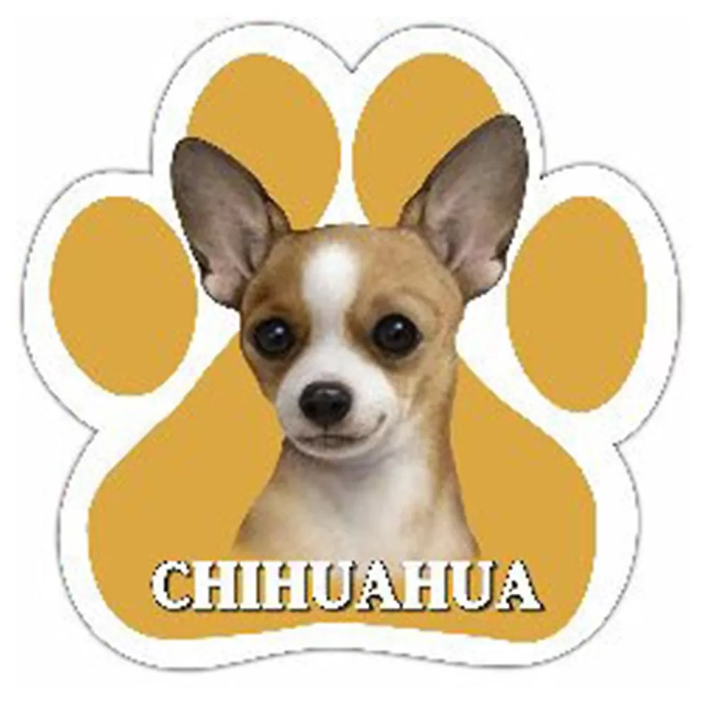 Car Rides<E&S Pets Tan Chihuahua Paw Shaped Car Magnet
