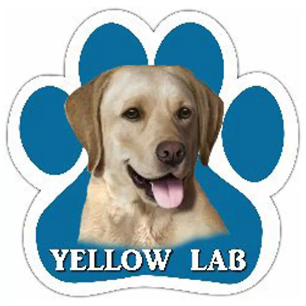 Car Rides<E&S Pets Yellow Labrador Paw Shaped Car Magnet