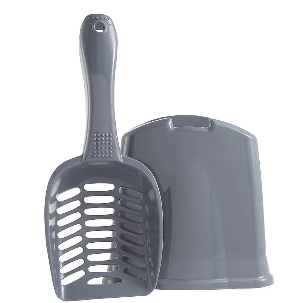 Waste Disposal<ExquisiCat ® 2-In-1 Litter Scoop And Storage Caddy Gray