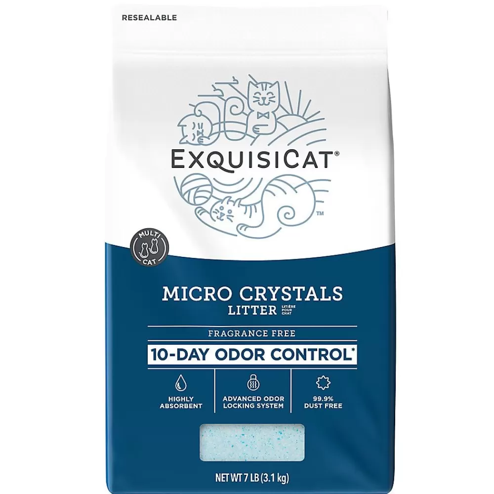 Litter<ExquisiCat Micro Crystals Multi-Cat Silica Cat Litter - Unscented, Low Dust