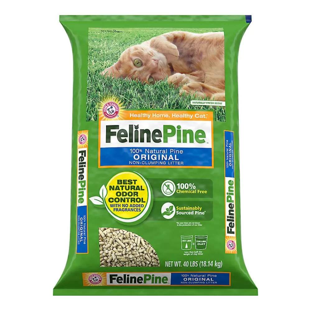 Litter<Feline Pine Non-Clumping Pine Cat Litter - Scented, Low Dust, Natural