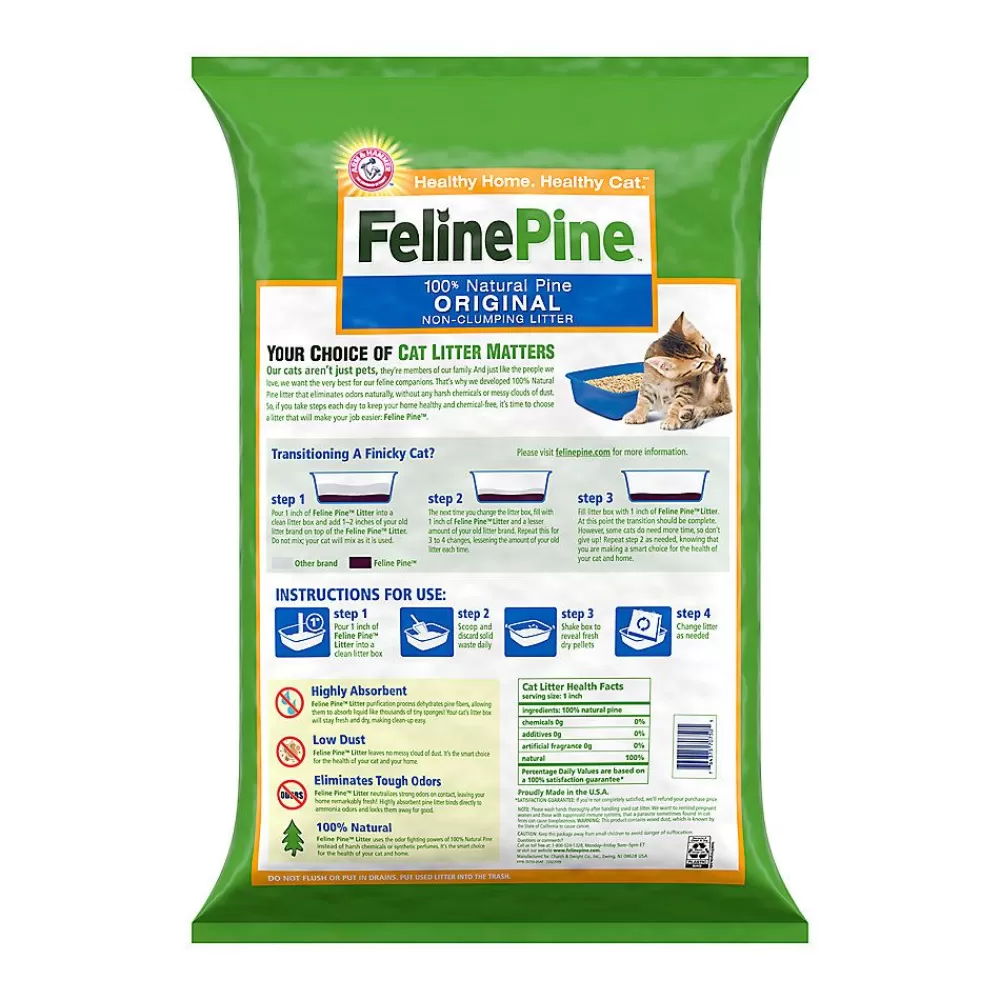 Litter<Feline Pine Non-Clumping Pine Cat Litter - Scented, Low Dust, Natural