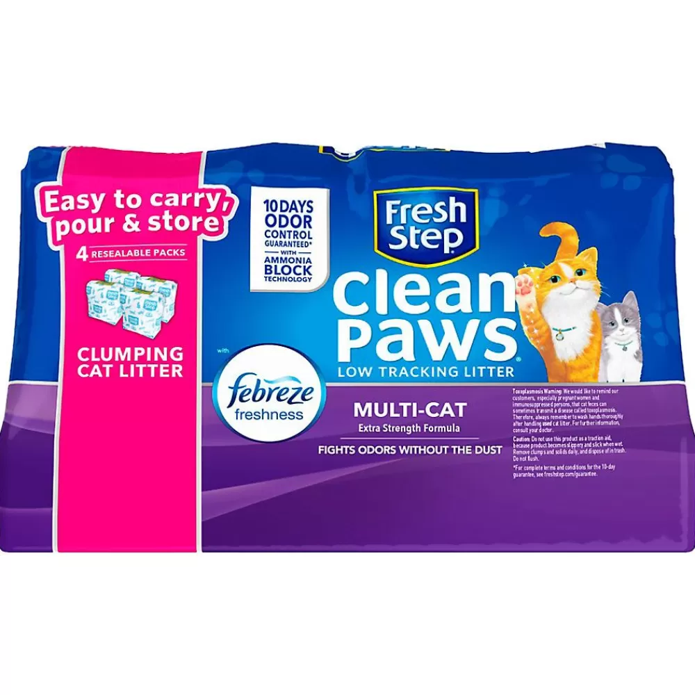 Litter<Fresh Step ® Clean Paws With Febreze Clumping Multi-Cat Clay Cat Litter - Low Dust, Low Tracki