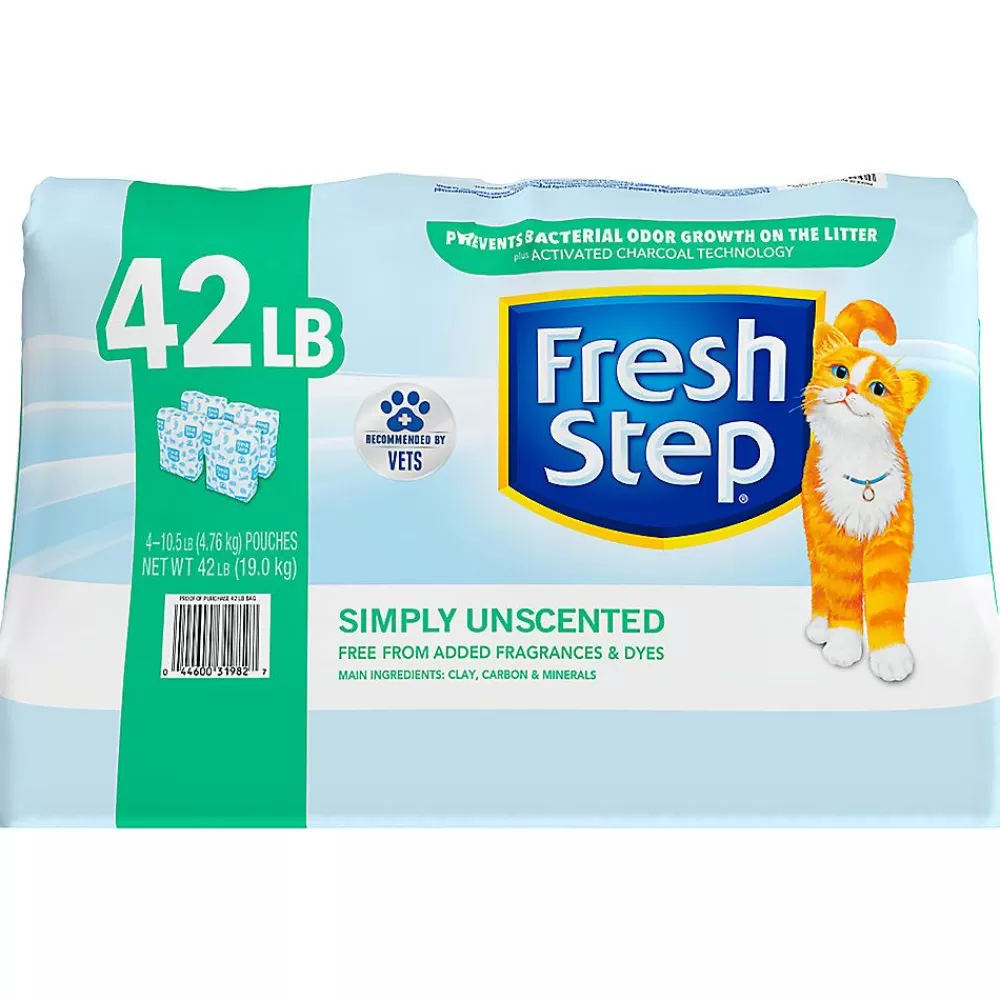 Litter<Fresh Step ® Simply Unscented Clumping Multi-Cat Clay Cat Litter - Unscented, Low Dust