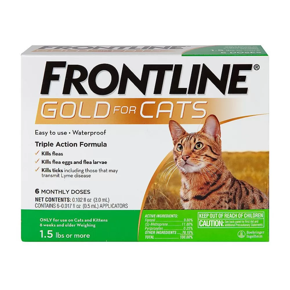 Flea & Tick<Frontline Gold Flea & Tick Spot Treatment For Cats, Over 1.5 Lbs