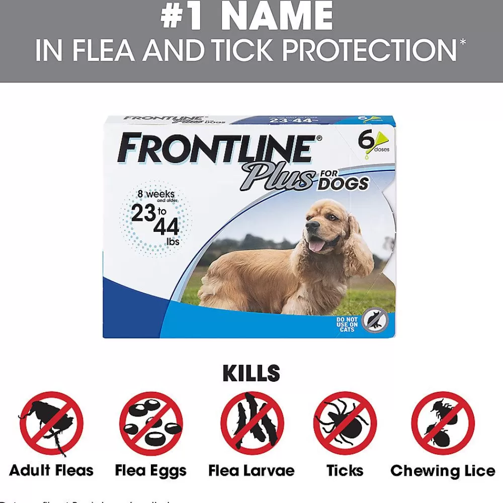 Flea & Tick<Frontline Plus Flea And Tick Dog Treatment 23-44 Lbs