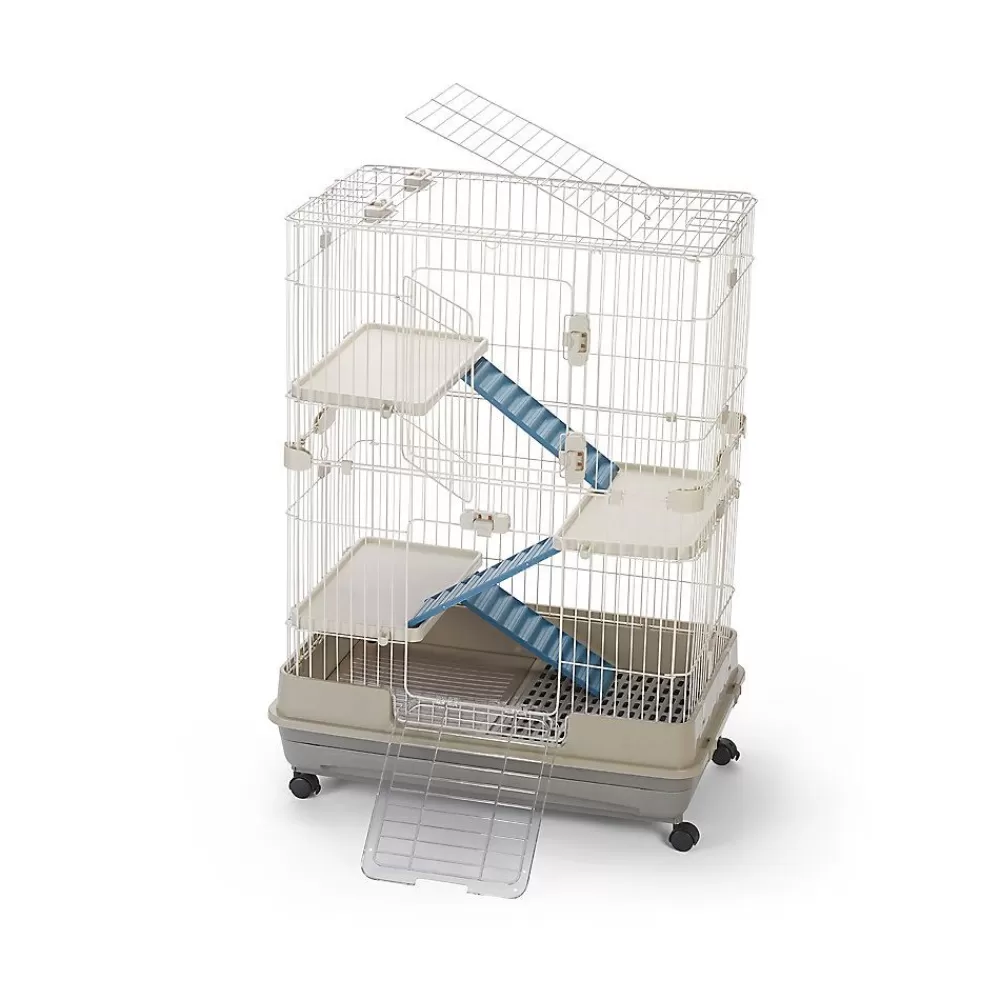 Cages, Habitats & Hutches<Full Cheeks Climb Up Small Pet Habitat - Includes Cage, Ramps, Shelves, Wheels, Tray & Grate