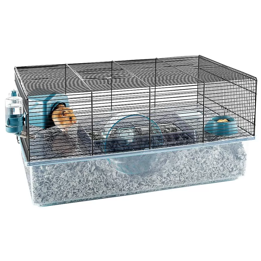Cages, Habitats & Hutches<Full Cheeks Hamster Habitat - Includes Cage, Wheel, Hideaway, Bottle, Bowl, Ramp, & Shelf
