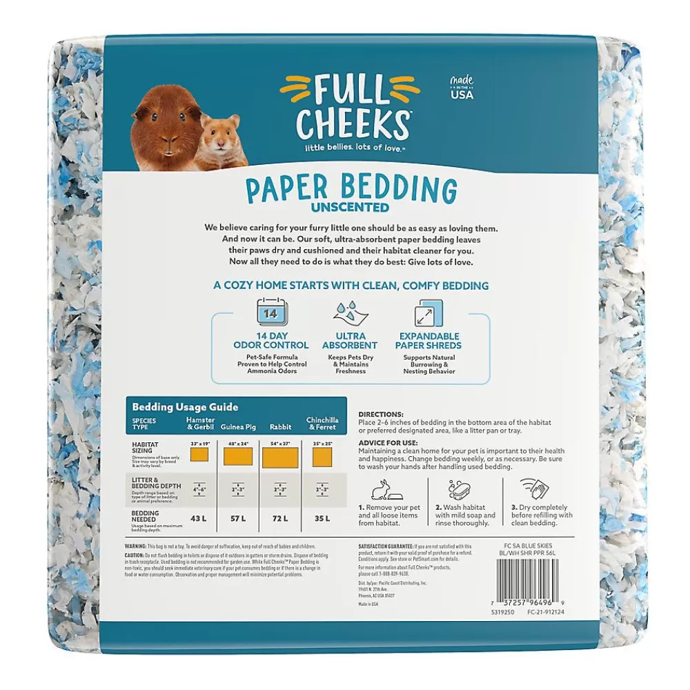 Ferret<Full Cheeks Odor Control Small Pet Paper Bedding - Blue Skies