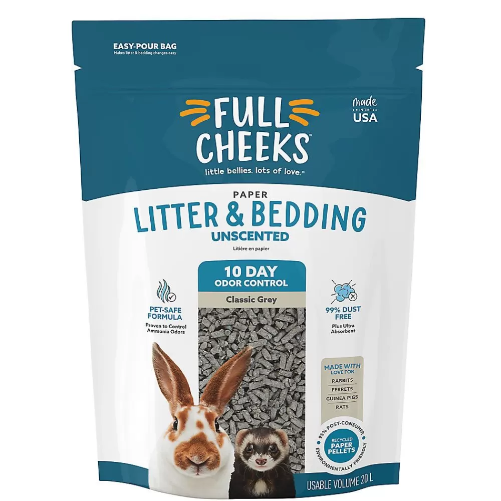 Rabbit<Full Cheeks Odor Control Small Pet Paper Litter & Bedding - Grey