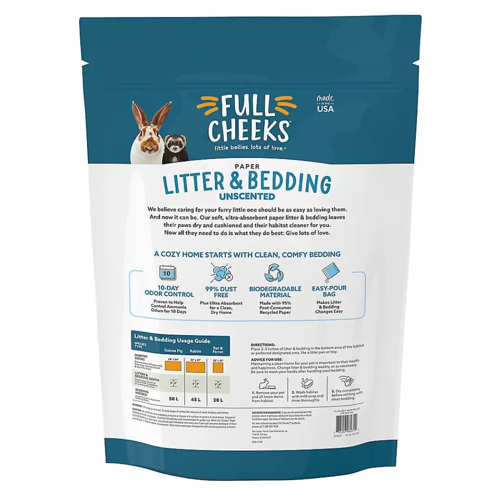 Litter & Bedding<Full Cheeks Odor Control Small Pet Paper Litter & Bedding - Grey