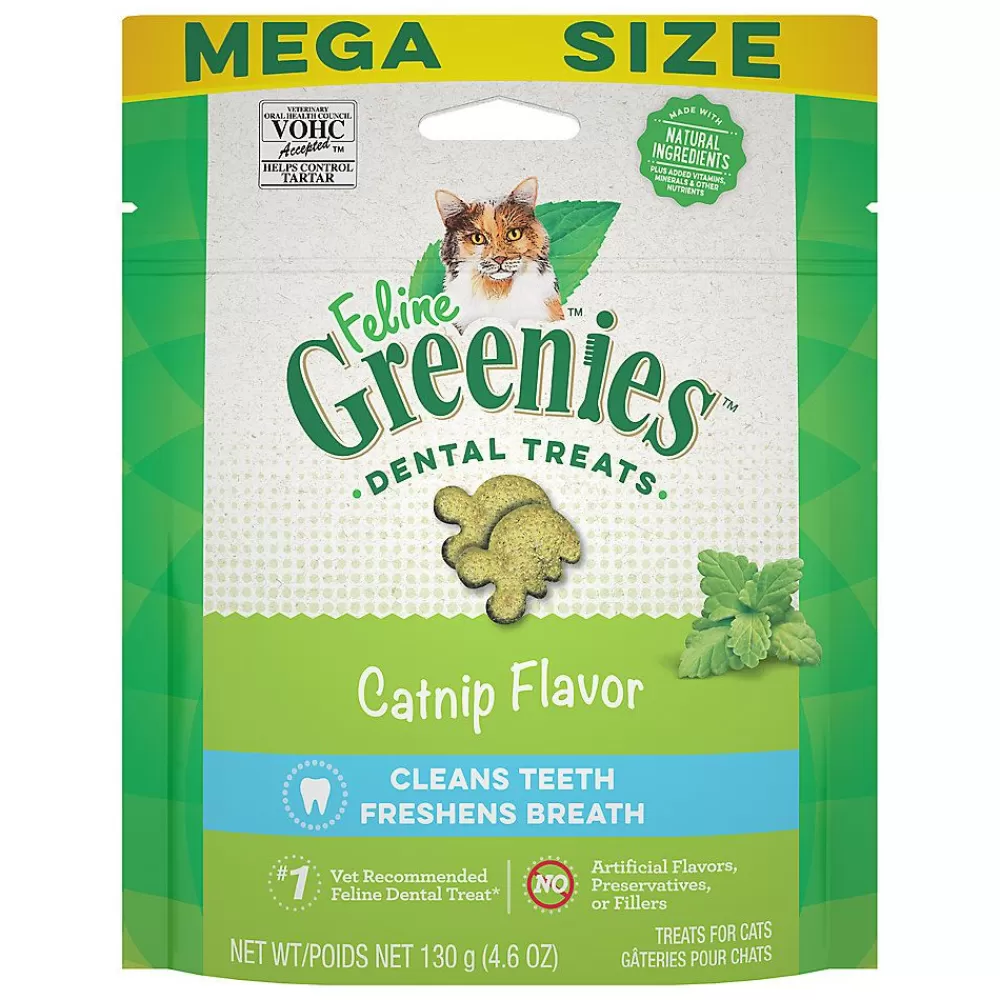 Catnip & Grass<Greenies Feline Adult Cat Dental Treats - Dental Care, Natural, Catnip