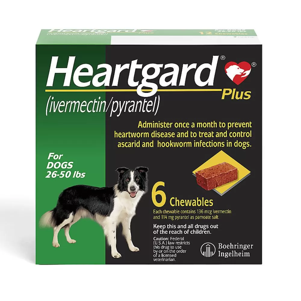 Pharmacy<Heartgard Plus Chewables For Dogs 26-50 Lbs Green