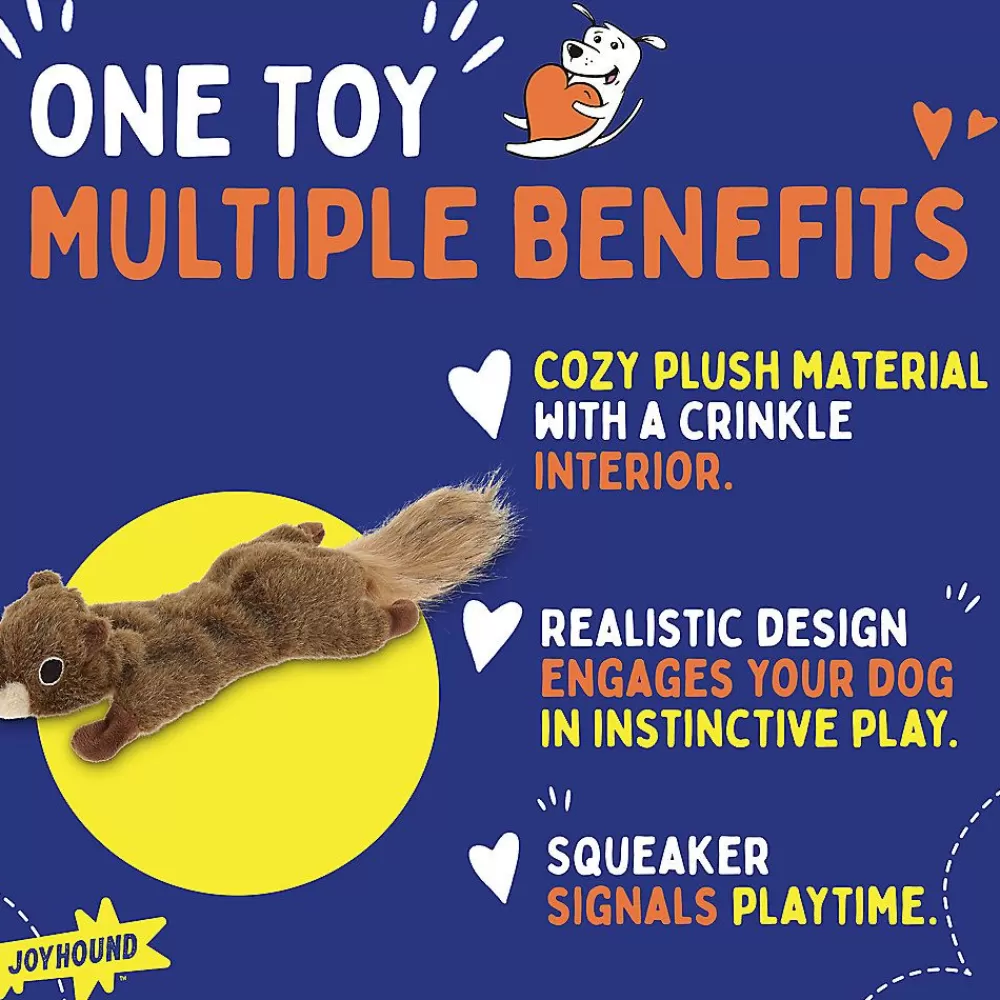 Toys<Joyhound Crazy Comfy Realistic Squirrel Flattie Dog Toy - Crinkle, Squeaker