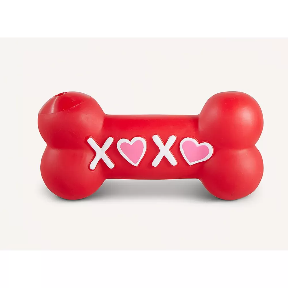 Toys<Joyhound Valentine'S Day Vinyl Bone Dog Toy Red