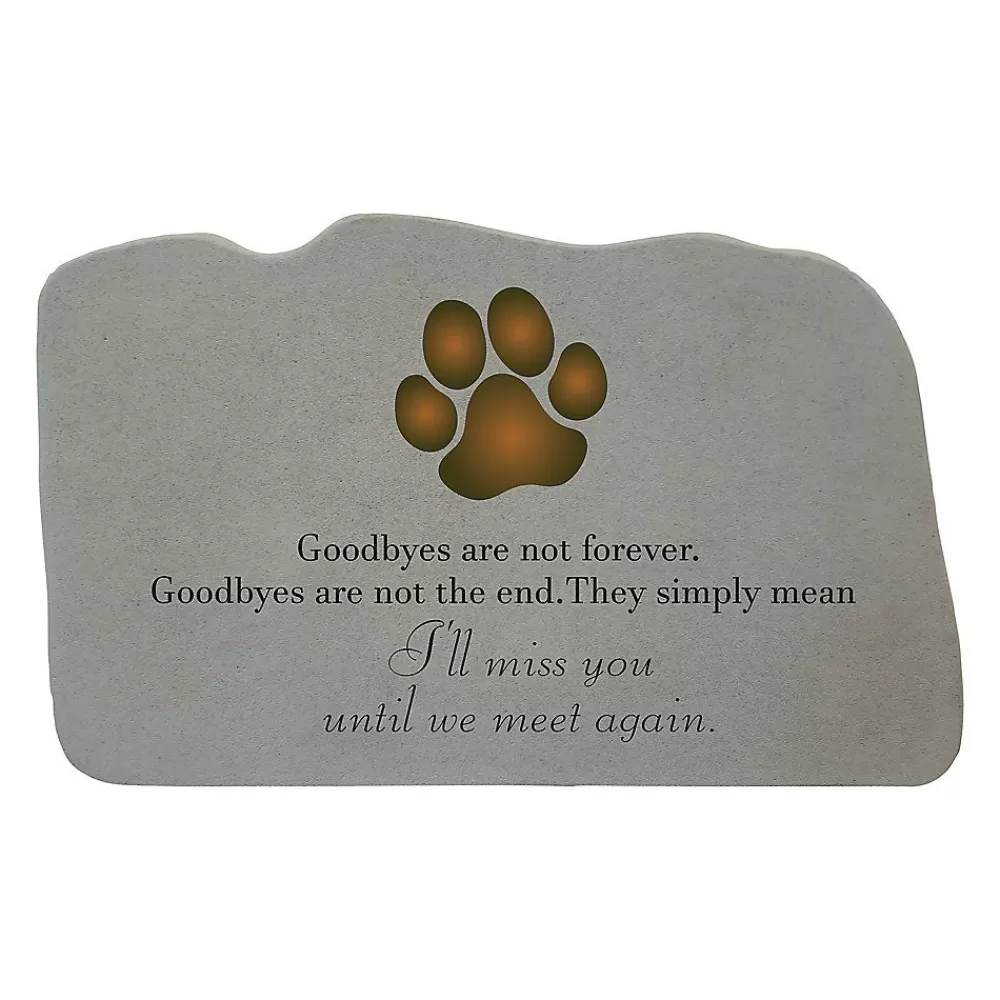 Stone<Kay Berry Goodbyes Are Not Forever Paw Print Dog Memorial Stone