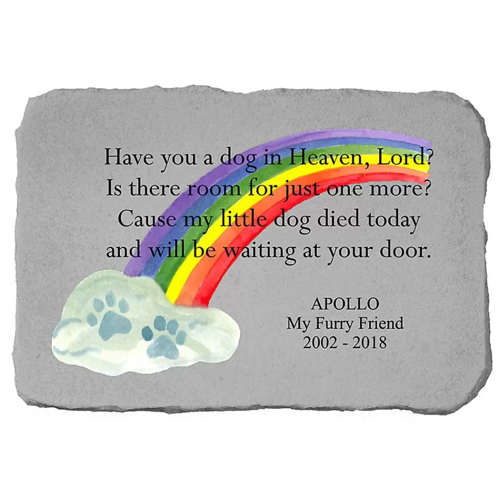 Personalized<Kay Berry Have You A Dog In Heaven With Rainbow Personailzed Memorial Stone