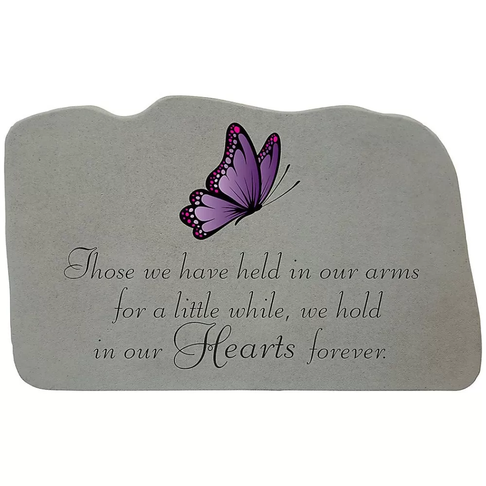 Stone<Kay Berry Hold In Our Hearts Forever With Purple Butterfly Pet Memorial Stone