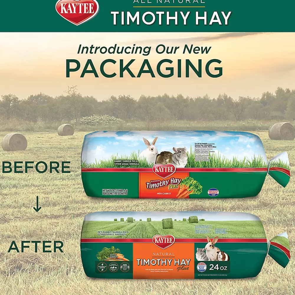 Hay<Kaytee ® All Natural Timothy Hay Plus Carrot