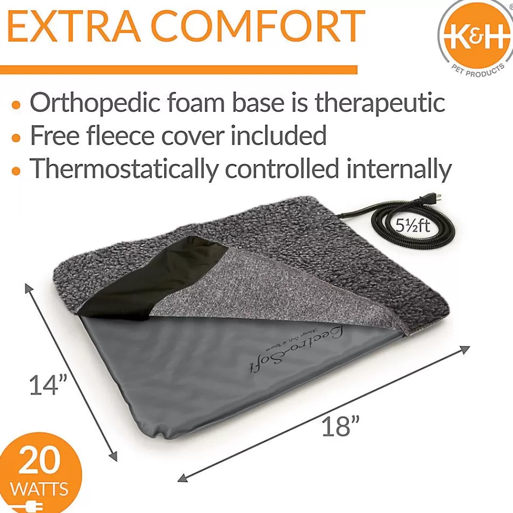 Beds & Furniture<K&H Lectro-Soft Outdoor Heated Dog & Cat Bed Gray