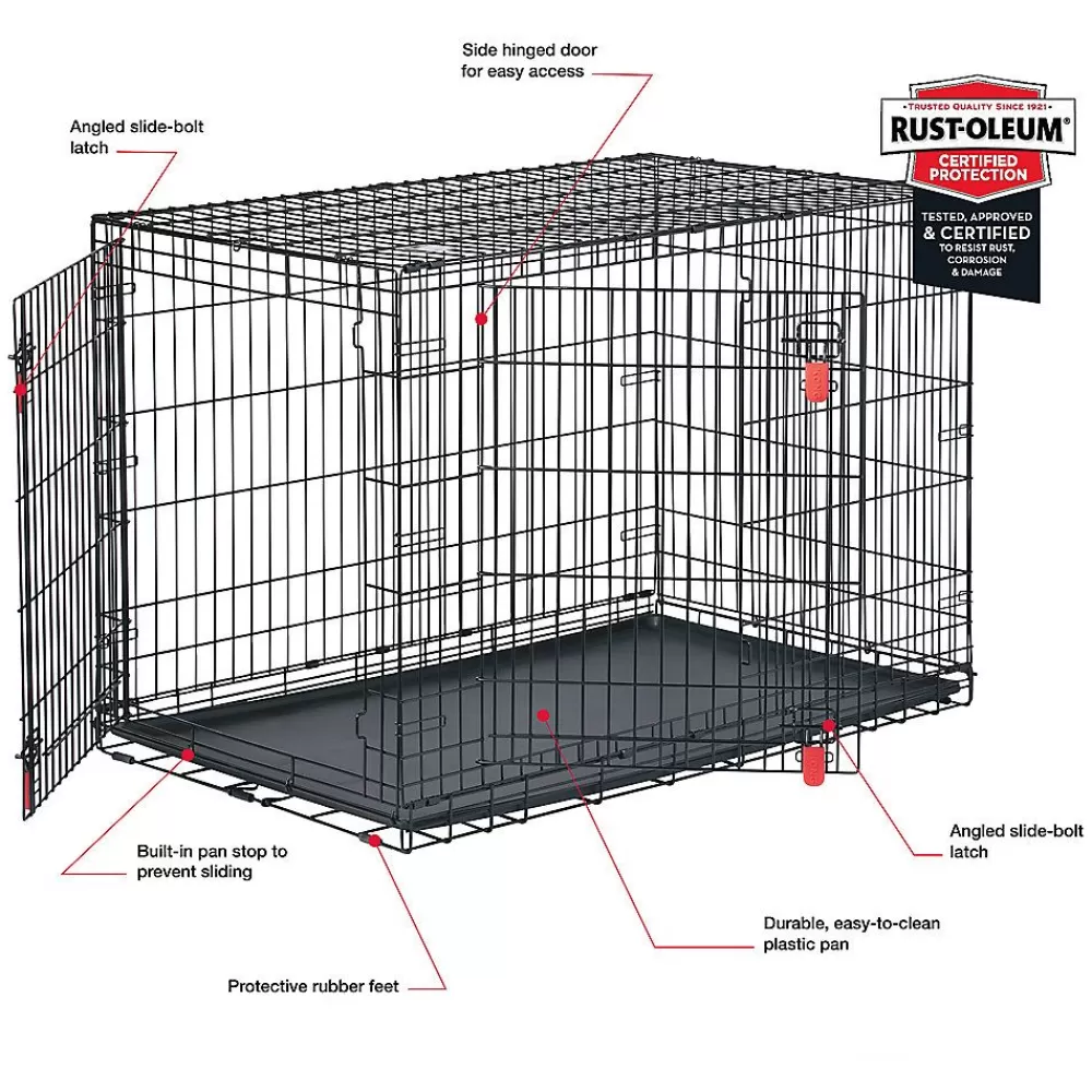 Crates, Gates & Containment<KONG Ultra-Strong Double Door Wire Dog Crate With Divider Panel