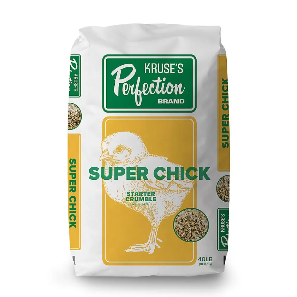 Feed<Kruse's Perfection Brand Chick Starter Medicated Crumble Feed, 40Lb