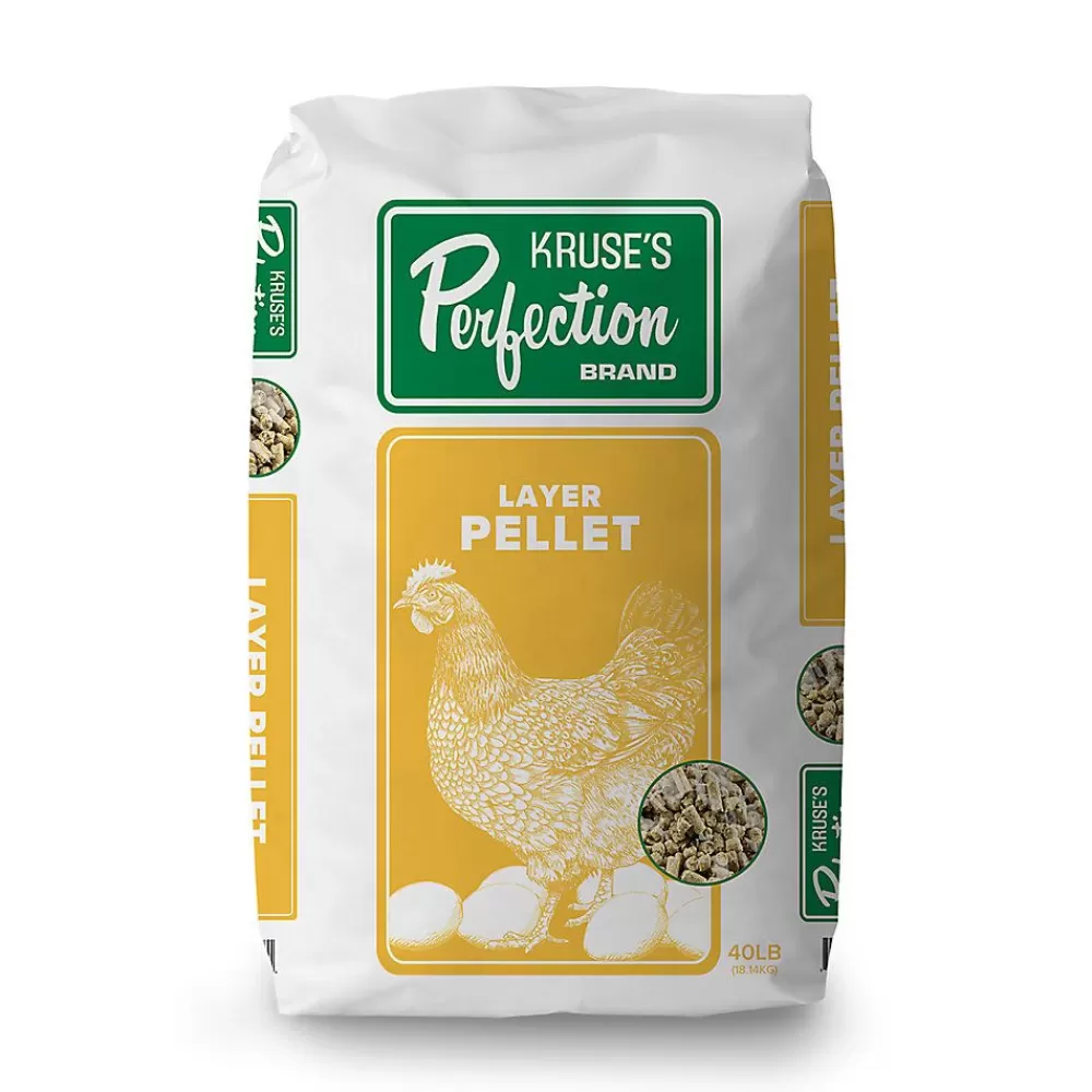 Feed<Kruse's Perfection Brand Poultry Layer Pellets Chicken Feed, 40Lb