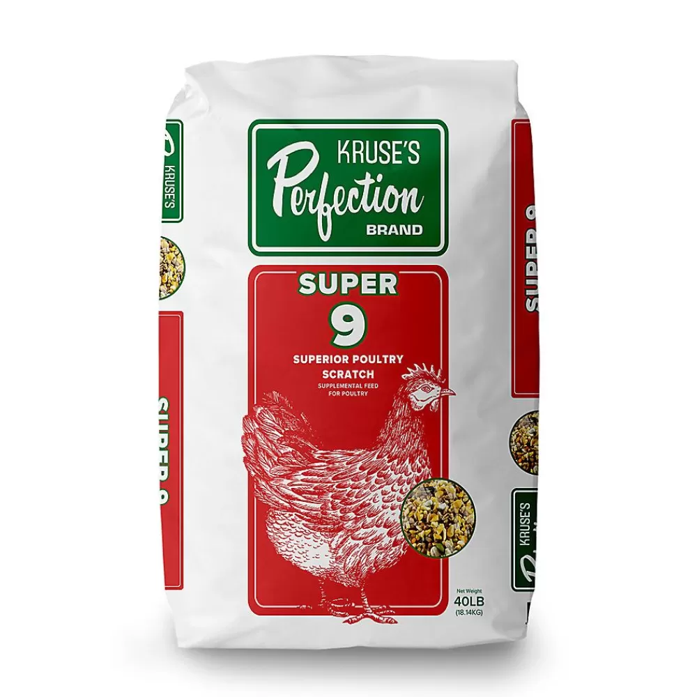 Feed<Kruse's Perfection Brand Super 9 Scratch Chicken Feed, 40Lb